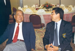 Kinas sportminister Li Men Hua och Sifu Louis Linn, Peking 1995